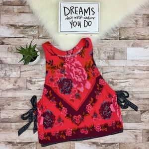 Free People Floral Top - tie sides
